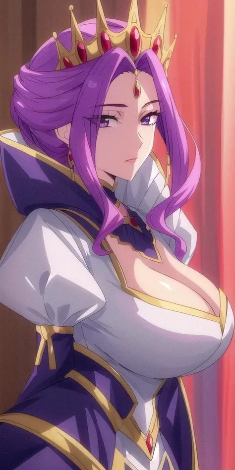 <lora:mirellia_q_melromarcV2:0.7> mirellia_q_melromarc, huge_breasts, standing, solo, Purple_royal_dress_Black_skirt_High_collar_Choker_Crown, masterpiece, best quality, detailed face, detailed eyes, highres,