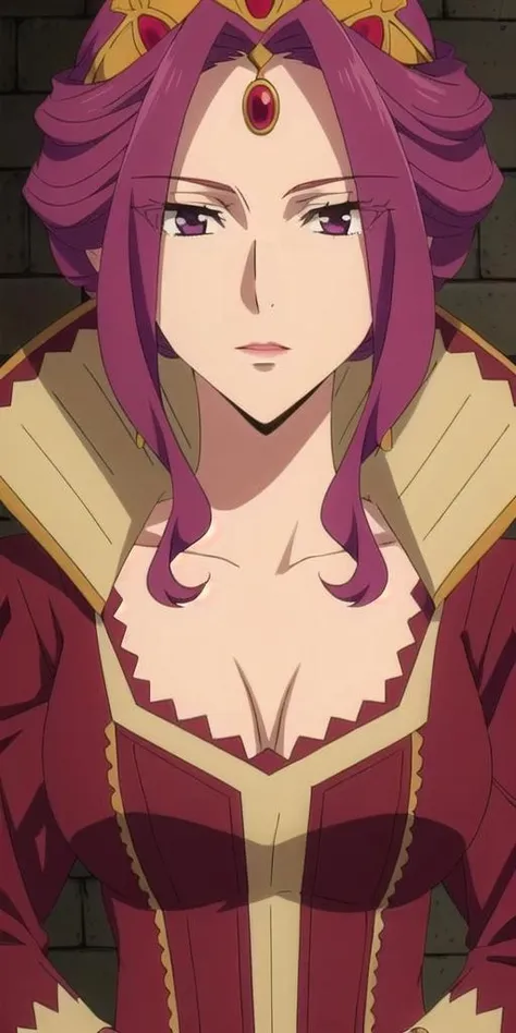 <lora:mirellia_q_melromarcV2:0.7> mirellia_q_melromarc, huge_breasts, standing, solo, Red_High_collar_dress_Crown, masterpiece, best quality, detailed face, detailed eyes, highres,
