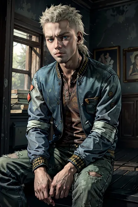 (masterpiece, best quality)
1boy, MarlonTWD, male focus, blonde, mullet, jacket, solo, white hair, blue eyes, looking at viewer, indoors, realistic, upper body, blue jacket, closed mouth, shirt, sitting on stairs
<lora:epi_noiseoffset2:1>, <lora:add_detail:0.5>, <lora:MarlonTWD:0.7>