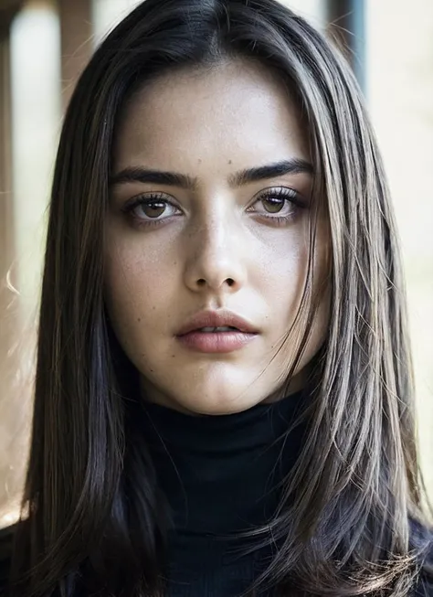 A stunning intricate full color portrait of (sks woman:1), wearing a black turtleneck, epic character composition, by ilya kuvshinov, alessio albi, nina masic, sharp focus, natural lighting, subsurface scattering, f2, 35mm, film grain, <lora:locon_alexandrabotez_v1_from_v1_64_32:1.25>