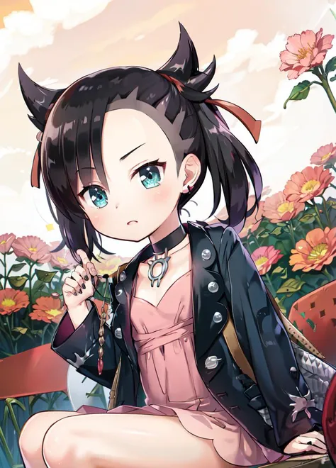 flower field,
<lora:marnie_v1:0.8> hmmarnie, aqua eyes, black choker, red ribbon, pink dress, jewelry, black jacket, open clothes, long sleeves, hmmarnie, aqua eyes, black choker, red ribbon, pink dress, jewelry,
<lora:yukinominato_style_v3:1>
