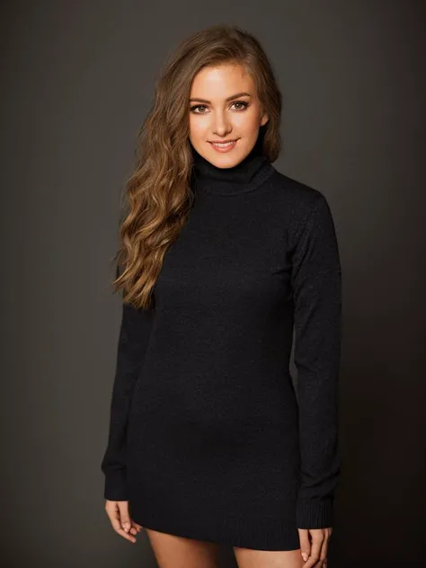 ((Wearing a turtle neck sweater dress)), ((Professional Photo Shoot)), ((in a photographer's studio)), model shoot style, extremely intricate, High Detail, Sharp focus, dramatic, soft cinematic light, (looking at viewer), (Real Eyes), (Detailed Eye Corneas) (detailed pupils), (smiling), 24mm, photo lab, elegant, insane details, hyperdetailed, low contrast, epiCRealism, (((SFW)))    <lora:Isla_Fisher:0.85>
