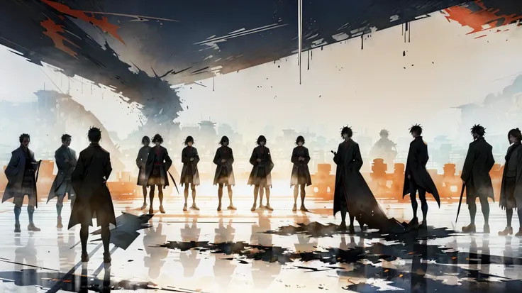 silhouette and shadows of a mob of students and ancient chinese philosophers shouting and arguing inside a {classroom | ancient chinese courtyard} Silhouettes and shadows of teachers and students shouting in ancient academies in debate, Hundred Schools of Thought in ancient china, demarcated lines on a worn out battlefield map, masterpiece, academic battles, silhouettes and shadows of people shouting
<lora:add_detail:0.6> <lora:LAS:0.6> <lora:æ¦ä¾ V1:0.6> <lora:splashing ink_20230807094909-000018:0.2> <lora:hairdetailer:0.4> <lora:DW-000008:0.2>