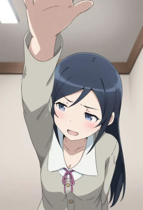 1girl, aragaki ayase ,ore no imouto ga konna ni kawaii wake ga nai ,<lora:ayase_XL_v9:0.8>,blue eyes,blue hair, long hair,solo,
inhep, arm up,optional prompt: open hand, arms up, open hands, from below,<lora:incoming_headpat_v04a:1>
best quality, very aesthetic, absurdres