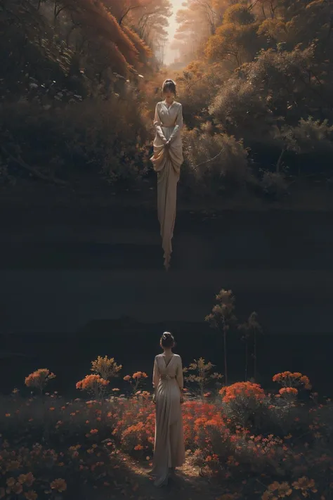 The absurd world, my ridiculous fantasies,Surrealistic imagery, dreamlike atmosphere,vibrant and contrasting colors, intricate and detailed elements, somber lighting, introspective composition,JnTrp <lora:JnTrp:0.4> <lora:danse_20230722235641:0.5>