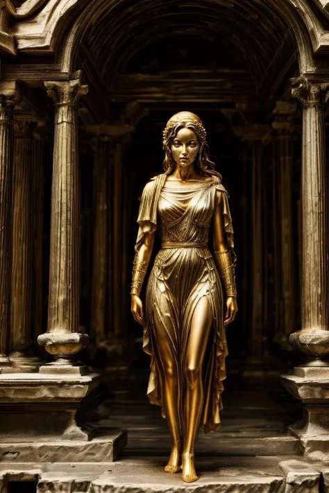 Ex Machina masterpiece,best quality,absurdres,high details,8K,photorealistic,at distance,cowboy shot,(playful gaze, smirking, radiant smile:1.1),
aphrodite,
amazing body,
(ancient greek architecture,ruins, abandoned city background:1),complex background,<lora:GreekClothes:1>,(greek clothes:1.4),<lora:Concept_-_More_Details_v1.0:1>,<lora:goldcarvingcd:0.8>,goldcarvingcd,, intricate, elegant, highly detailed, symmetry, magical atmosphere, sharp focus, majestic, very coherent, radiant, advanced, cinematic, artistic, fine detail, winning, beautiful, stunning, dramatic light, designed, rich deep colors, perfect professional background, ambient, tailored set composition . Sci-fi, artificial intelligence, secluded mansion, highly detailed