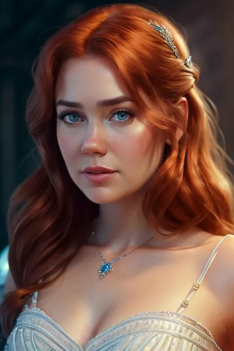 best quality, masterpiece, higirl, nude, redhead, hair accessories, necklace, jewelry, pretty face, upon_body, tyndall effects, photorealistic, shadow studio, rim lighting, dual color lighting, (high detail skin: 1.2), 8k uhd, dslr, soft lighting, high quality, volumetric lighting, candid, photo, high resolution, 4k, 8k, bokeh