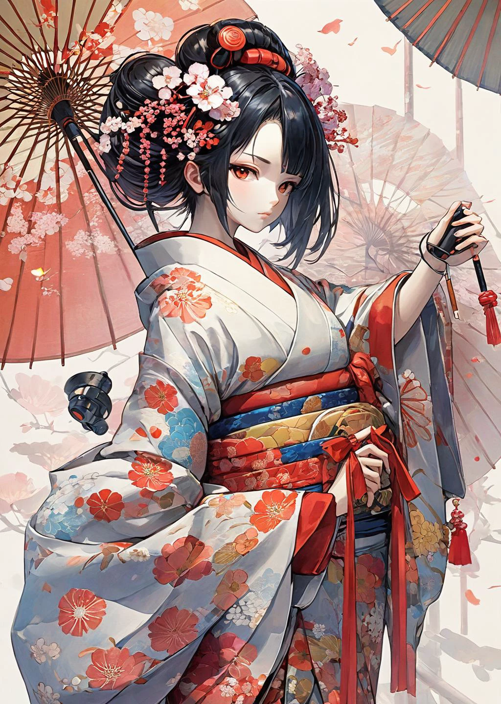 1 girl
mechanical arms
geisha
kimono
(anime by sui ishida)