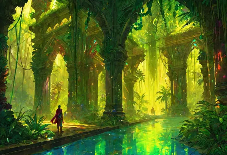 dark,wat, Hanging Gardens of Babylon, Bali jungles, tourqoise waters, marine, rainforest, Varanasi, Phnom Penh, Bukkhara, antique, glass buildings, prism, glass art, iridescent, glass sculpture, glass flowers, sci-fi, Jaiphur, rain, exotic flowers, crystal bead curtain, cyberpunk, baroque, Angkor Wat, Katrina Antonovich, Tower of Babel, beehive, flowing honey, light installation, mirrors installation, coral reef, glass lotus,diamond rain,
