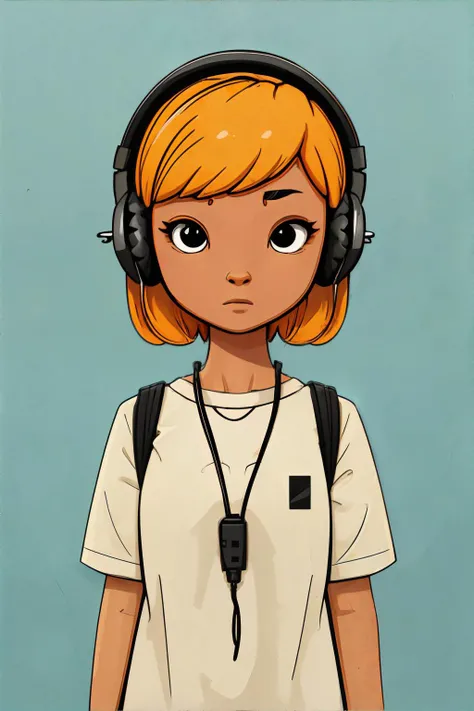 <lora:minimalflatillustration-sd_mai:0.7>, sd mai, flat illustration, woman wearing honeycomb asymmetrical shirt, headphones || <lora:minimalflatillustration-sd_mai:0.3>, sd mai, flat illustration, masterpiece, 8k, high resolution, shallow depth of field, sharp focus
