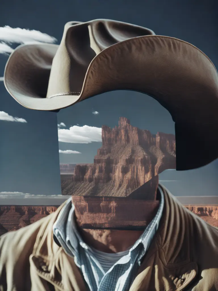 <lora:Collage:1>a collage of a man wearing a cowboy hat