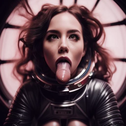 <lora:sai_tentout_v1:0.7> (nsfw:1.4), photography, ultra hyper realistic, best quality, (extremely intricate), perfect face, perfect anatomy, ((perfect female body)),beautiful face, beautiful eyes, (extremely detailed face and eyes), extremely detailed CG 8k illustrations, masterpiece, hyper detailed, (long hair:1.2), ((best quality)),spacesuit:1.4,(messy hair:1.3), (a 30yo woman on all fours wearing a astronaut spacesuit with a tentacle coming out of her mouth) , (full body shot:1.2), (body covered in cum), petite, contrast, 1girl, full body, ((restrained)), bukkake , large insertion, orgasm, (spacecraft background), futuristic, pleasure, ahegao, (((staring at camera))), <lora:ahegao,rolling_eyes:0.6>