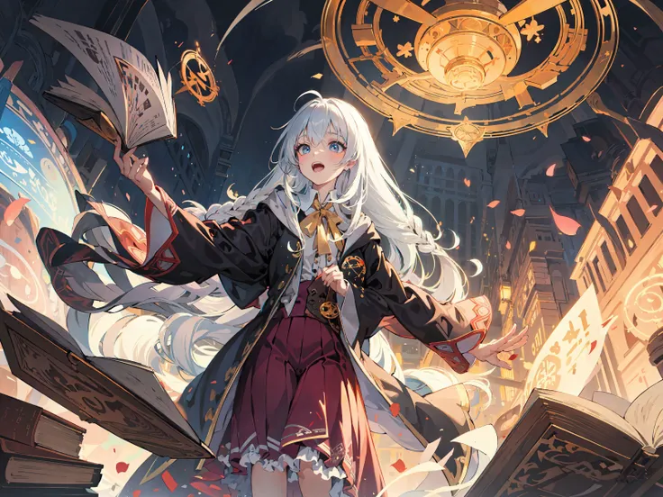 (masterpiece:1.2), best quality,PIXIV, Magic Circle,
,book,glowing,