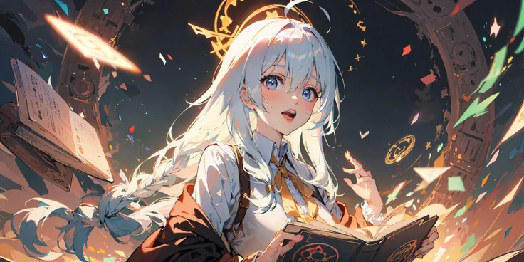 (masterpiece:1.2), best quality,PIXIV, Magic Circle,
,book,glowing,