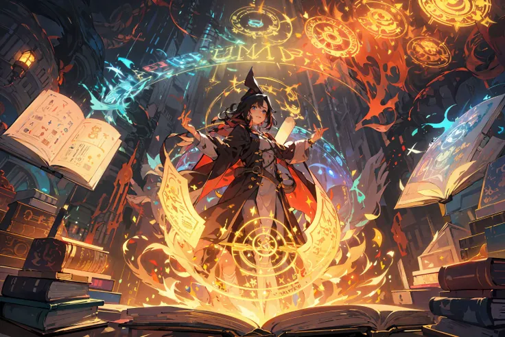 (masterpiece:1.2), best quality,PIXIV, Magic Circle,
,book,glowing,