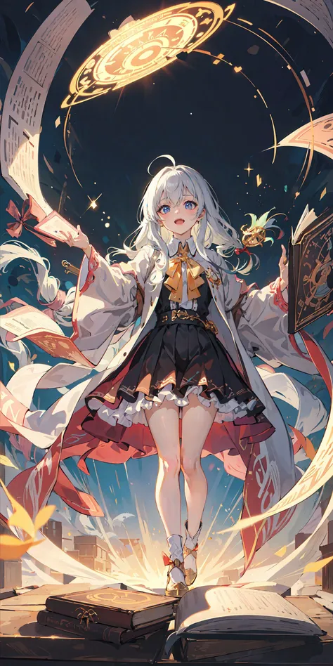 (masterpiece:1.2), best quality,PIXIV, Magic Circle,
,book,glowing,