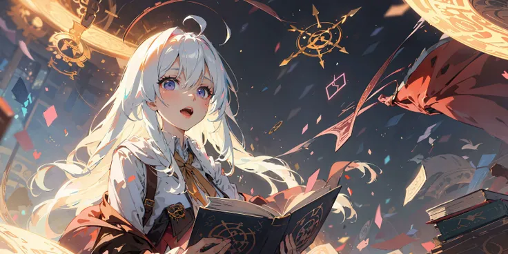 (masterpiece:1.2), best quality,PIXIV, Magic Circle,
,book,glowing,