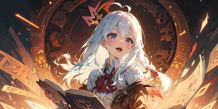 (masterpiece:1.2), best quality,PIXIV, Magic Circle,
,book,glowing,
