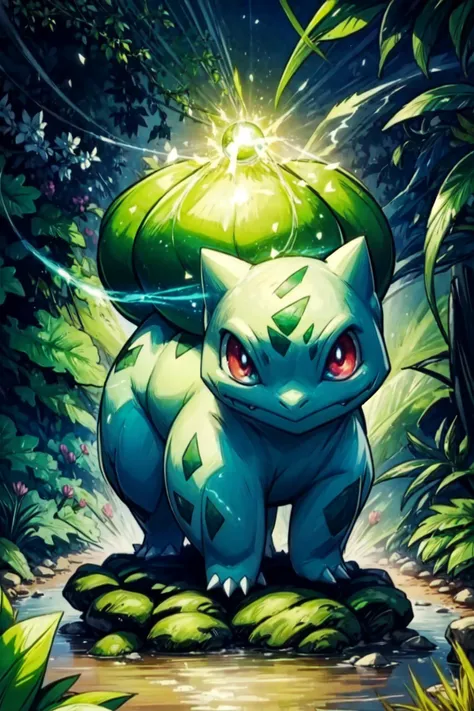 solo, pokeball, <lora:Bulbasaur_Pokemon:0.7>, Bulbasaur_Pokemon, flowers, garden, leaf swirl, detailed background, <lora:add_detail:0.7> <lora:Aura_v2:0.3> Aura, green aura, glowing, dynamic pose,