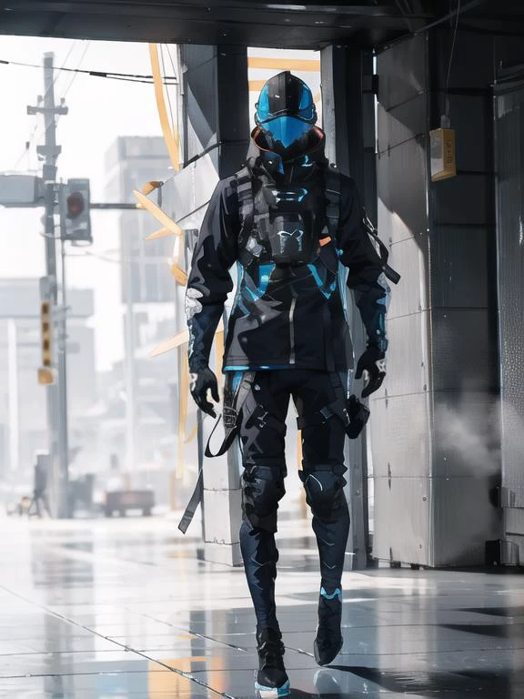 masterpiece, best quality, <lora:luminous body:0.8>, luminous body, glowing, radiant, <lora:landing_wings:0.5> , landing_wings, <lora:urbansamuraiv3testing:0.8> , urbansamurai, techwear, techwear jacket, with buckle and tape