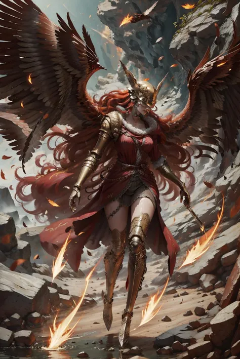 <lora:landing_wings:1> landing_wings, <lora:MaleniaMv3:1> malenia blade of miquella, fire wing,