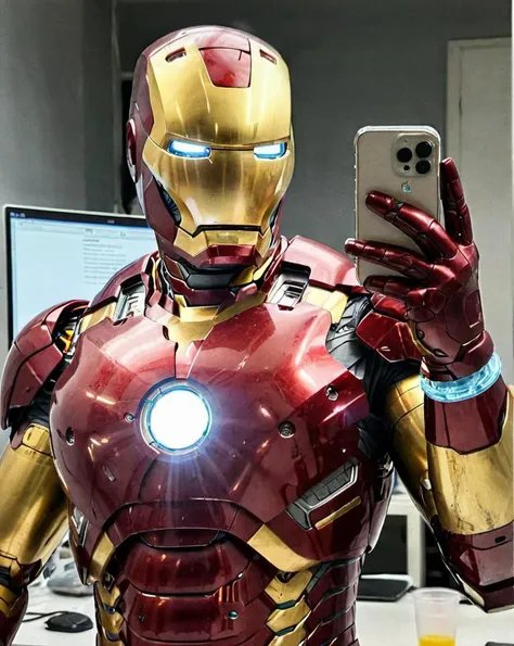 <lora:iphone_mirror_selfie_v01b:1>
((very grainy low resolution amateur:1.2))
iphone mirror selfie
IronMan holding iphone pro
in science lab