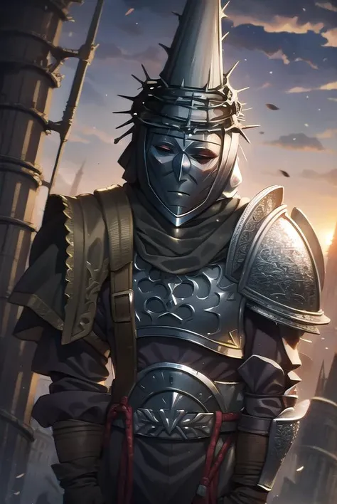 penitentone, <lyco:penitentone-LYCORIStest:1>,
penitent one, gloves, 1boy, holding, weapon, sword, cape, holding weapon, armor, capelet, holding sword, helmet, shoulder armor, brown gloves, pauldrons, breastplate, full armor, (covered face:1.7), (black eyes:1.5),
BREAK ,
BREAK looking at viewer,
BREAK outdoors, castle,
BREAK <lora:GoodHands-vanilla:1>, (masterpiece:1.2), best quality, high resolution, unity 8k wallpaper, (illustration:0.8), (beautiful detailed eyes:1.6), extremely detailed face, perfect lighting, extremely detailed CG, (perfect hands, perfect anatomy),