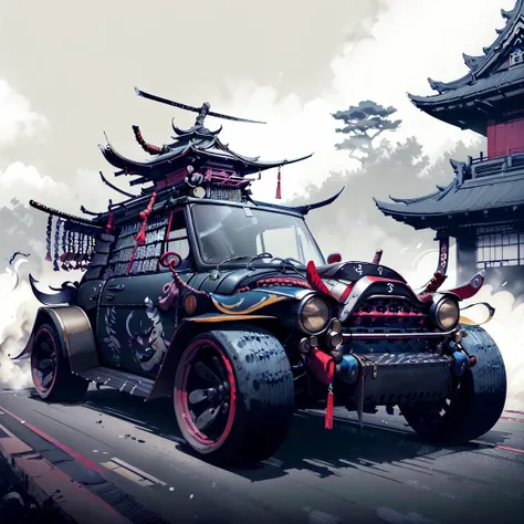 <lora:SamuraiPunkAIv3-000007:.9> SamuraiPunkAI car on road