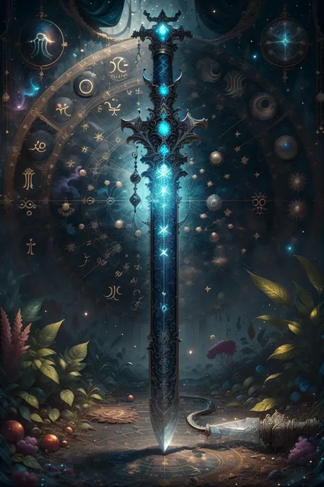 <lora:water-a-e-style-darquelilly-v1:1> waterastrologystyle, sword stuck in ground