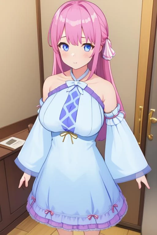 masterpiece, (best quality), 1woman,1girl ,1boy,,kawakami_mai, blonde hair, long hair, hair let down, purple eyes, formal dress, white dress, jewelry, necklace, earrings, large breasts, mole under eye, embarrassed,blush, formal , vibrant colors ,,natural lighting ,RTX, , beautiful, (detailed face:1.2), showcase, (perfect eyes:1.1) ,(photorealistic:1.1), 8k uhd, looking at viewer, indoorackround