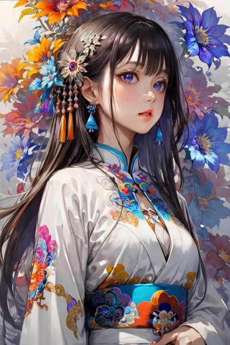 photorealistic, masterpiece, top quality, best quality, official art, highest details, beautiful and aesthetic, 1girl, (fractal art:1.3), colorful, <lora:kwFemale_Beta40-SDXL_v1:1>, chinese, waifu
