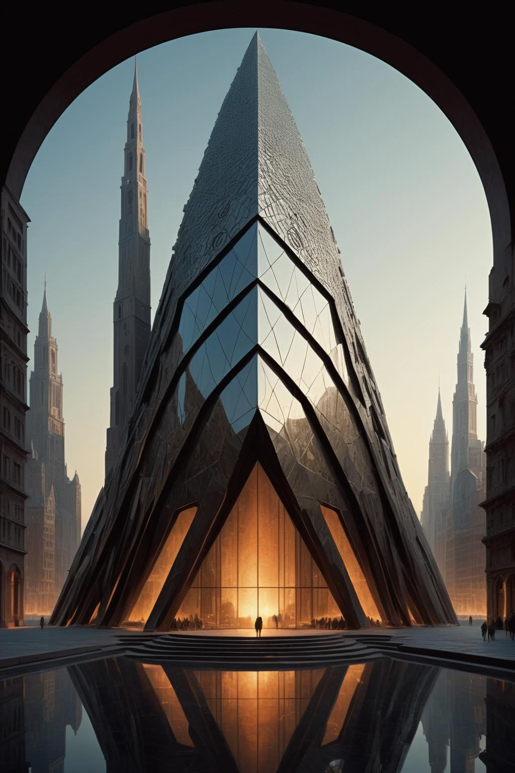by Moebius and by Marc Simonetti,in the style of nicola samori,(dazzling , analog film but extremely masterful:1.4),(intricate details, masterpiece, best quality:1.4),
Architectural style,Clean lines,geometric shapes,minimalist,modern,architectural drawing,highly detailed,<lora:Scaleborn_SDXL:0.6>, SCALEBORN,