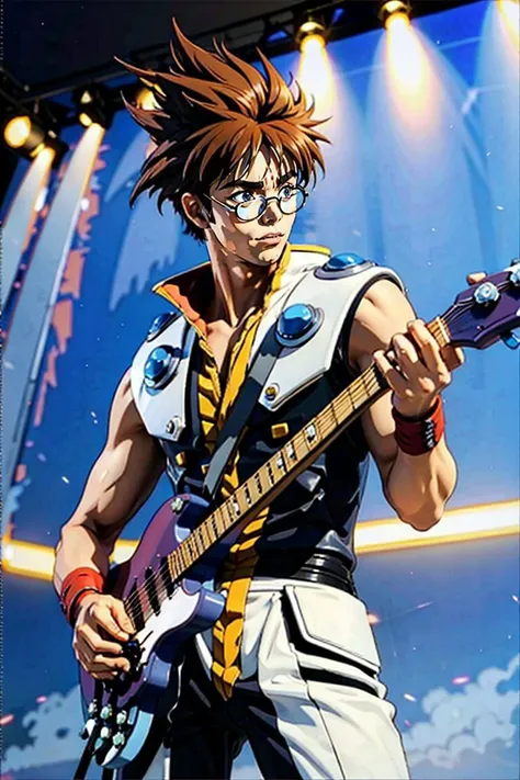 masterpiece,1boy,basara,stage,audience, <lora:nekki_basaraV1:0.6>,closed mouth:1.5, fulll figure,fangirls:1.6