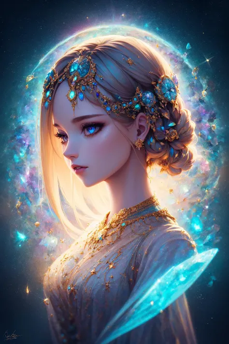 ((best quality)), ((masterpiece)), ((realistic)), portrait,
1girl, celestial, deity, goddess, light particles, halo, looking at viewer,
(bioluminescent:0.95) ocean, bioluminescent, vibrant, colourful, color, (glowing, glow),
(beautiful composition), cinematic lighting, intricate, (symmetrical:0.5), whimsical,
<lora:ButterflyX_v26:0.85>