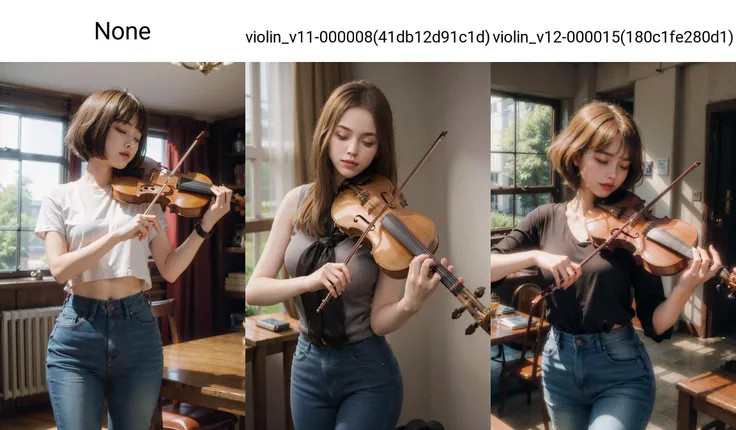 1girl, playing violin, violin, bow \(music\), indoor, ((jeans)), closed eyes, Bob Cut, golden hair,
best quality, 8k, masterpiece,