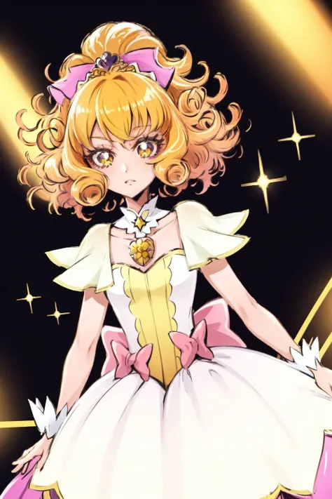 cowboy_shot, (mahoushoujo:1), 1girl, curly hair, pupils sparkling, bow, city, glittering light <lora:mahoushoujo_cpt_v01:1> <lora:shinkawa_youji_style_v01:1>