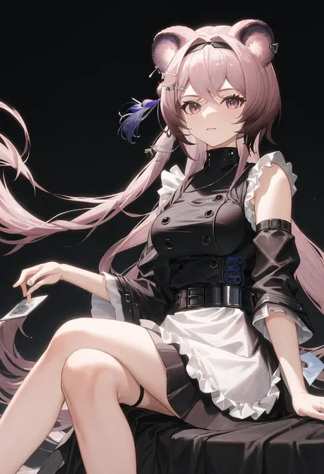 best quality, masterpiece, highres, solo, {lin_arknights:0.90}, {maid:1.40}, {long maid dress:1.15}