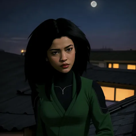realistic photo, 4k, realistic, (ultra realistic), 8k, close up, 1girl, solo,
chessire, green and black ninja suit, <lora:chessire3-000014:0.7>,
rooftop background, city, night, city light