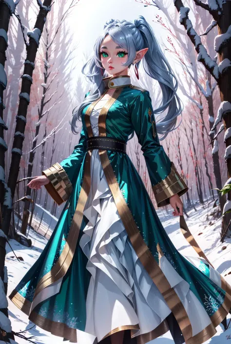 snow maiden,snow maiden|<lora:СнегÑÑоÑка(snow maiden,snow maiden):0.9>, <lora:ФÑиÑен пÑовожаÑÑÐ°Ñ Ð² поÑледний пÑÑÑ(aafrie,long hair, white hair,twintails, pointy ears,earrings, thick eyebrows,(Ñм одеждÑ):0.7>,aafrie,long hair, white hair,2twintails, pointy ears,earrings, thick eyebrows,small breasts, green eyes, anime style, anime colors,detailed anime,animeHD, anime eyes, bigger eyes, high quality anime, large anime pupils, 1girl in full growth, best quality, masterpiece, ultra-detailed, high quality,perfect anatomy, perfect full body, (detailed full body), good eyes, perfect face, pretty face