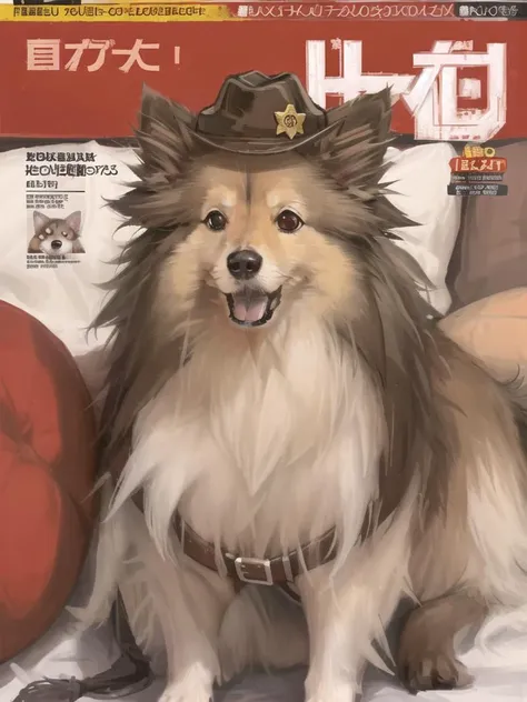 sheltievivi , ( dog wearing cowboy hat), magazine cover,