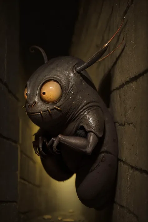 monsters00d, claws and fangs, insect, realistic, cinematic, highly detailed, hiding in a dark alley, attarcted by the light,
<lora:monsters00d:0.8>