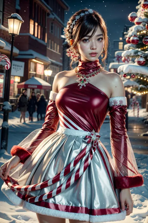 <lora:Audrey:.8>, <lora:wrenchsweettail:1>, wrenchsweettail, 1girl, light smile, striped dress, jewelry, ribbon, sleeveless turtleneck,(intricate details:0.9), (hdr, hyperdetailed:1.2), (dynamic pose:1.1), (dynamic angle:1.0), headshot, closeup <lora:GoodHands-vanilla:1>