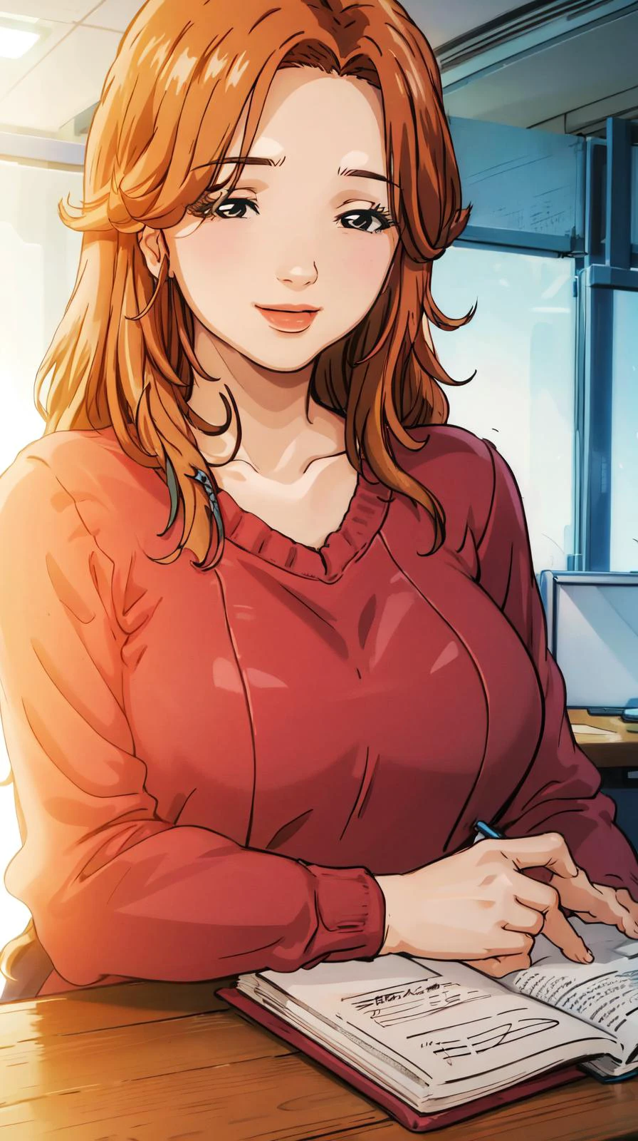 saori_ootori, office_lady, upper body, smile <lora:sagara_kyouka_v1:0.8>, masterpiece, best quality