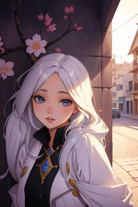 1girl, (portrait art by Irving Penn:1.2) , monochromatic art, dramatic wall Graffiti, Vanitas, highly detailed, landscape of a ([Comoros|Vietnam]:1.3) from inside of a Minas Tirith, it is very Frosted and [Thought-Provoking:Flirty:3], dense city street and blossoms, at Golden hour, Contemporary, Wonder, Cold Lighting, 50mm, Single Color, made of Fleece, multidimensional, pixiv, lots of details