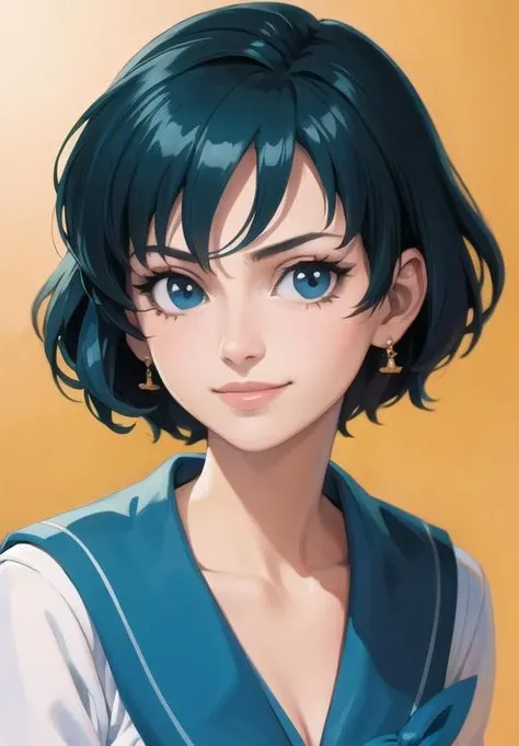 <lora:sailor_mercury:0.8>, sailor_mercury, smirk, portrait,, (masterpiece, best quality, detailed:1.3)