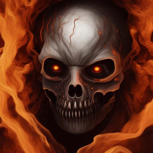 illustration of Flames that never die, scorching the air and charring the earth. sulfur and brimstone. Dark, twisted forms that writhe in agony and despair. A landscape of barrenness and desolation, devoid of any hope or life. The weight of guilt and regret, crushing and suffocating the soul. The absence of any light, trapping all who enter in eternal darkness. A never-ending cycle of retribution, with no escape or relief, In the centre, a fallen angel. once glorious, now corrupted and twisted by his rebellion against God (Carmine Red) (Deep Black) (Orange) (Brown) (Dark Purple) (Oil on canvas) (highly detailed) (super detailed) (HD resolution) (ultra HD) (realism) (surrealism) (high sense of despair) (underworld) (best quality:1.2) (detailed) (intricate) (8k) (HDR) (cinematic lighting) (sharp focus) (colour grading) in the style of bse