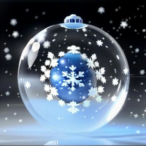 ((chillet)), (animal focus), solo, orb, transparent large orb, ((chillet inside orb)), Snow, Snowflakes, Winter