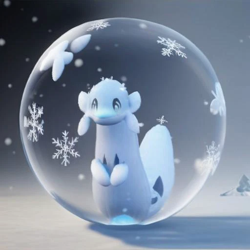 chillet, animal focus, feral, quadruped, solo, ((chillet inside orb)), transparent orb
BREAK
Snow, Snowflakes, Winter