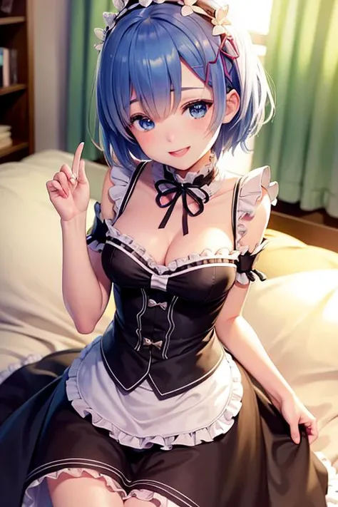 <lora:leimu-10:0.7>,leimu,Short_hair,enmaided,maid headdress,light smile,sexy,best quality