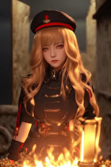 nikirabi, (crypt in background),cap, red glowing eyes, blonde hair, 
(full body: 1.2),   whole body, (best quality:1.2), (extremely detailed illustration:1.2), (extremely detailed and beautiful:1.3), (masterpiece:1.2), (ultra-detailed:1.4), (cinematic lighting:1.3), (high resolution:1.2),  looking at viewer, 
<lora:MUSE_girlfriend_v2:0.4>,   <lora:nikkeRapiNIKKE_v10:1>